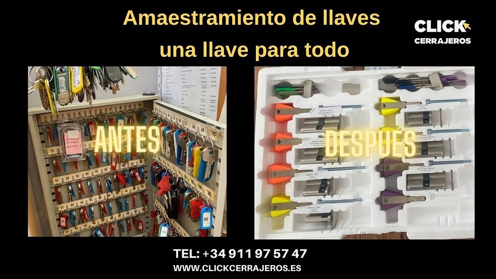 amaestramiento llaves control accesos click cerrajeros